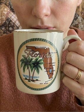 Florida-themed Souvenir Mug with Major Tourist Destinations